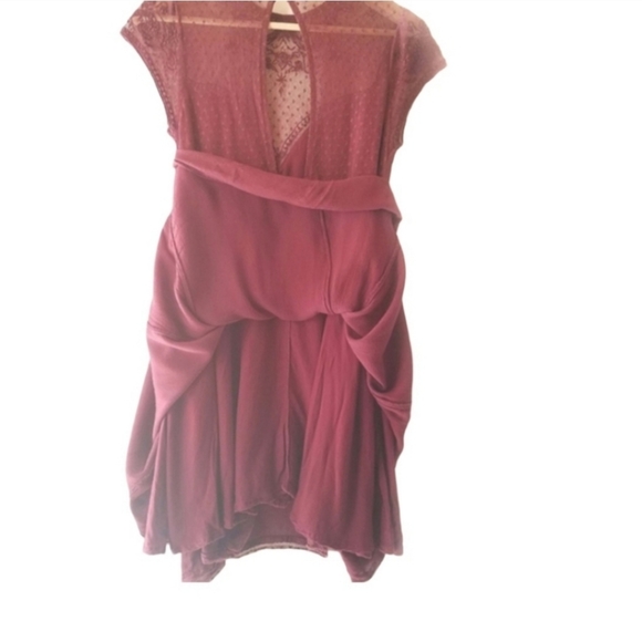 Anthropologie KIMCHE BLUE Trapeze swing out Burgundy dress size SMALL - Picture 9 of 10